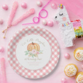 私たちの小さなカボチャ金ゴールドとフローラの最初の誕生日 ペーパープレート (パーティー)