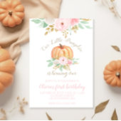 私たちの小さなカボチャ金ゴールドとフローラの最初の誕生日 招待状