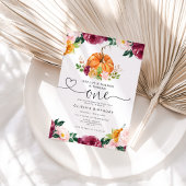 私たちの小さなカボチャ1歳の誕生日 招待状