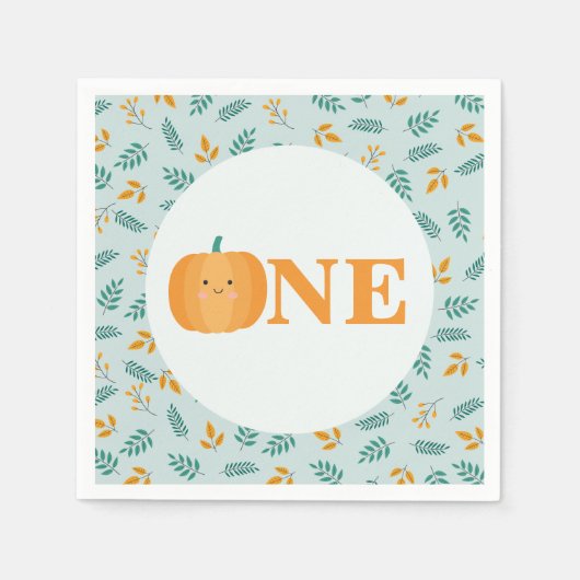 私たちの小さなカボチャ1st誕生日パーティー スタンダードカクテルナプキン (正面)