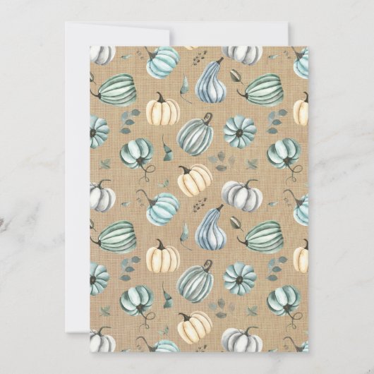 私たちの小さなカボチャ1st誕生日パーティー 招待状 (裏面)