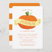 私たちの小さなカボチャ1st誕生日パーティー 招待状 (正面/裏面)