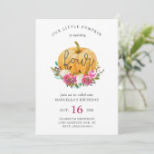 私たちの小さなカボチャ4歳の誕生日 招待状 (スタンド正面)