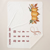 私たちの小さなカボチャ、フローラベビーマイルストーン シェルパブランケット (正面)