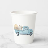 私たちの小さなカボチャ/ブルートラック誕生日紙カップ 紙コップ (正面)