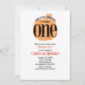 私たちの小さなカボチャ ONE 1歳の誕生日パーティー 招待状 (正面)
