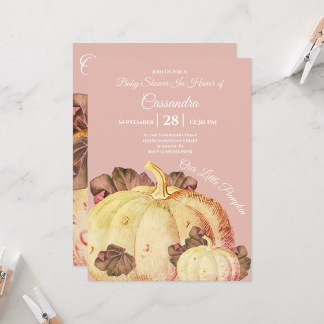私たちの小さなカボチャBOHOメイブベビーガールシャワー (正面/裏面インサイチュ)