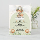 私たちの小さなキツネ誕生日パーティーの招待 招待状 (スタンド正面)