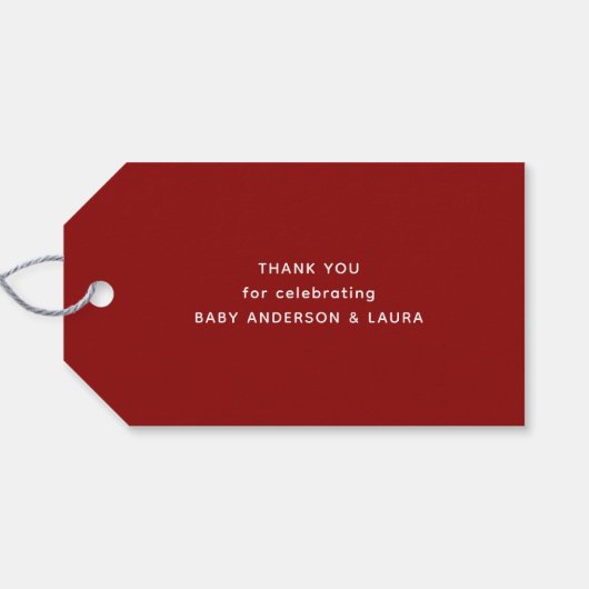 私たちの小さなキノコのプレイドベビーシャワーありがとう ギフトタグ (裏面横)