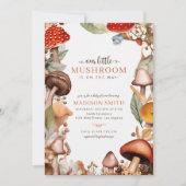 私たちの小さなキノコぼう秋ベビーシャワー 招待状 (正面)