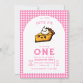 私たちの小さなキューティーパイ 1歳の誕生日 招待状 (正面)