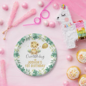 私たちの小さなキングライオンクラウンバルーン1歳の誕生日 ペーパープレート (パーティー)