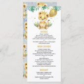 私たちの小さなキングライオンクラウンバルーン1歳の誕生日 メニュー (正面/裏面)