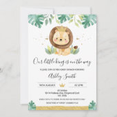 私たちの小さなキング獅子冠の赤ちゃんシャワー 招待状 (正面)