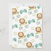 私たちの小さなキング獅子冠の赤ちゃんシャワー 招待状 (裏面)