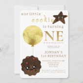 私たちの小さなクッキーが可愛い1歳の誕生日を飾る 招待状 (正面)