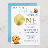 私たちの小さなクッキーが可愛い1歳の誕生日を飾る 招待状 (正面/裏面)