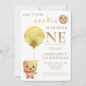 私たちの小さなクッキーが可愛い1歳の誕生日を飾る 招待状 (正面)