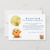 私たちの小さなクッキーが1つの写真を回す1st誕生日 サンキューカード (正面)