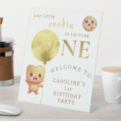 私たちの小さなクッキーが1つの写真を回す1st誕生日 台座サイン (インサイチュ)