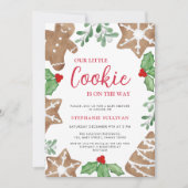 私たちの小さなクッキーのクリスマスベビーシャワー招待状 招待状 (正面)
