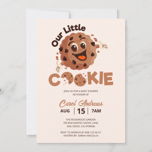 私たちの小さなクッキー甘い赤ちゃんシャワー 招待状 (正面)