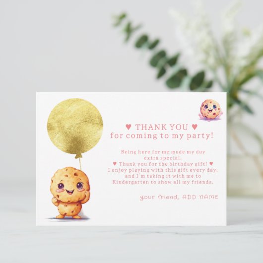 私たちの小さなクッキー、1歳の誕生日 フォト1 誕生日 サンキューカード (スタンド正面)