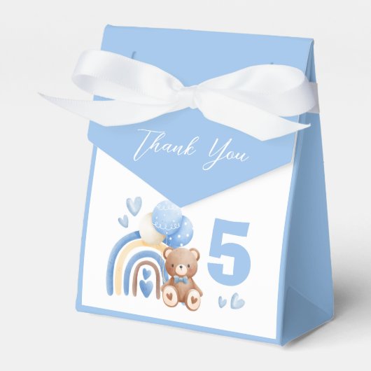 私たちの小さなクマかわいいレインボーバルーン誕生日 フェイバーボックス (正面サイド)