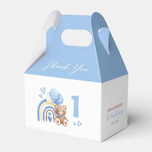 私たちの小さなクマのレインボーバルーン誕生日 フェイバーボックス (正面サイド)