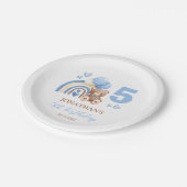 私たちの小さなクマのレインボーバルーン誕生日 ペーパープレート (アングル)