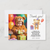 私たちの小さなクマの誕生日ありがとう サンキューカード (正面)