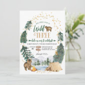 私たちの小さなクマは野生と3誕生日招待状 招待状 (スタンド正面)