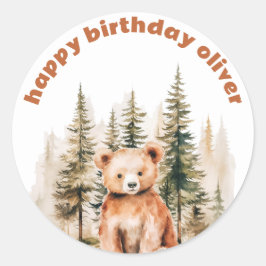 私たちの小さなクマ誕生日ステッカー ラウンドシール