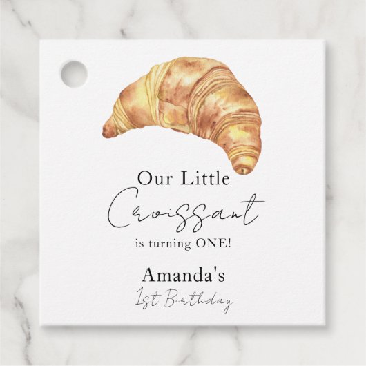 私たちの小さなクロワッサン1st誕生日パーティー フェイバータグ (正面)
