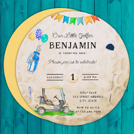 私たちの小さなゴルファーのイエローゴルフボール1st誕生日