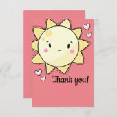 私たちの小さなサンシャインガールズピンクサンキューカード サンキューカード (正面/裏面)