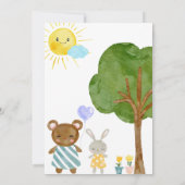 私たちの小さなサンシャインキュートなガールピンク最初の誕生日 招待状 (裏面)