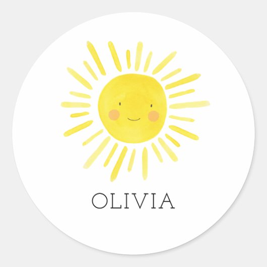 私たちの小さなサンシャインバースデーパーティーは好意 ラウンドシール (正面)