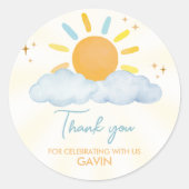 私たちの小さなサンシャインバースデーパーティー ラウンドシール (正面)