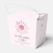 私たちの小さなサンシャインピンクの太陽の誕生日パーティー フェイバーボックス (裏面サイド)