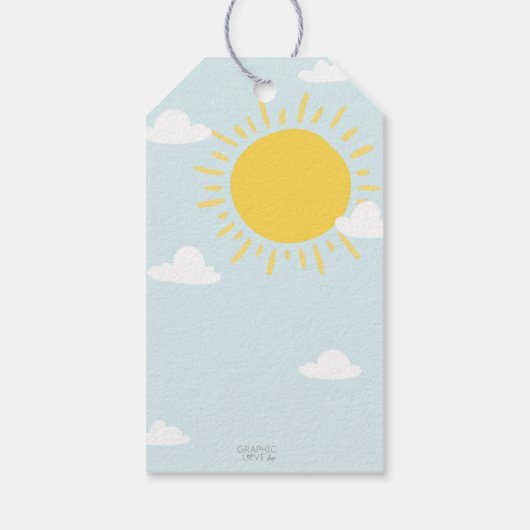 私たちの小さなサンシャインピンクの誕生日パーティー任意の年齢 ギフトタグ (裏面)