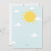 私たちの小さなサンシャインピンクの誕生日パーティー任意の年齢 招待状 (裏面)