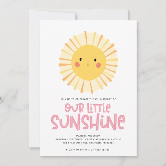 私たちの小さなサンシャインピンクガーリーの誕生日パーティー (正面)