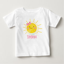 私たちの小さなサンシャインピンクガールベビー夏Tシャツ ベビーTシャツ