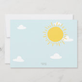 私たちの小さなサンシャインフォトピンク誕生日任意の年齢 招待状 (裏面)