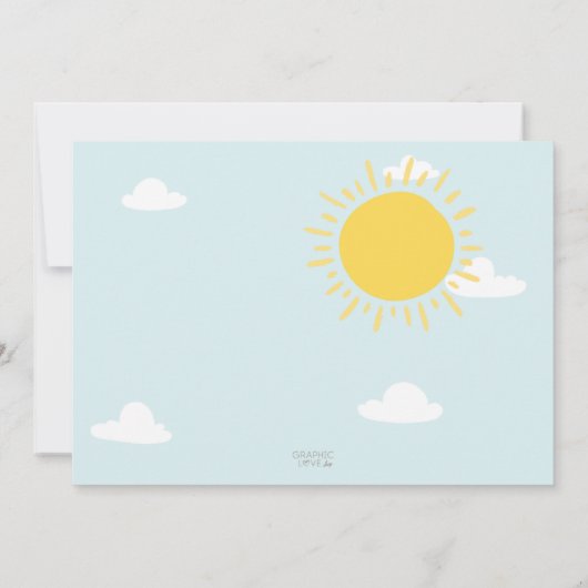 私たちの小さなサンシャインフォトピンク誕生日任意の年齢 招待状 (裏面)