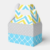 私たちの小さなサンシャインブルーと黄色の誕生日パーティー フェイバーボックス (裏面サイド)