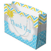 私たちの小さなサンシャインブルーと黄色の誕生日パーティー ラージペーパーバッグ (裏面アングル)