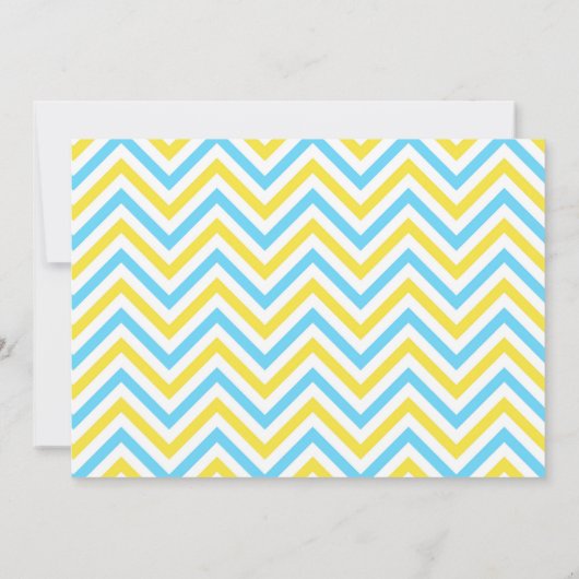 私たちの小さなサンシャインブルーと黄色の誕生日パーティー 招待状 (裏面)