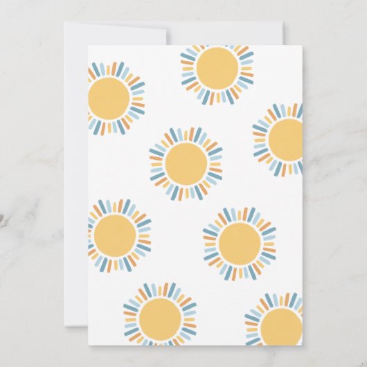 私たちの小さなサンシャインボーイ1st誕生日 招待状 (裏面)